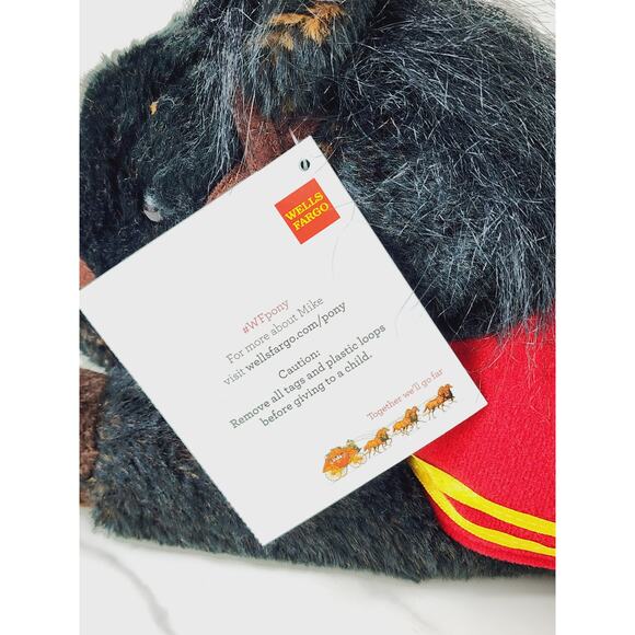 Wells Fargo Mike Legendary Black Pony w/ Tags 15" Plush Toy Stuffed Animal 2016 - Picture 12 of 16